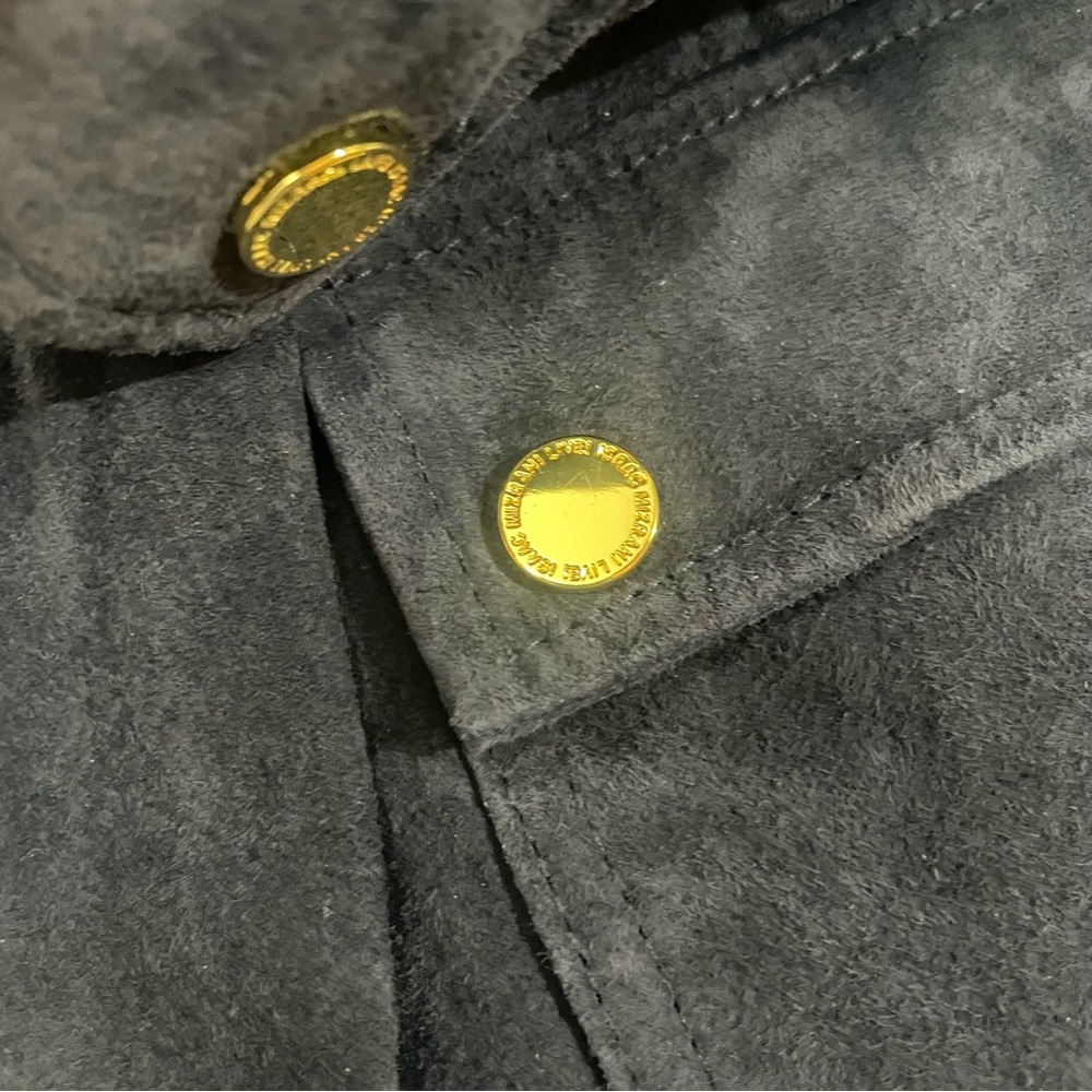 Isaac Mizrahi Live! Suede Zip Front Utility Jacket Navy XL - Picture 8 of 11